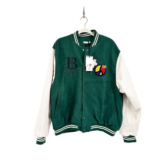 Bel-Air Athletics Green Varsity Jacket Letterman Size L NEW - Picture 3 of 10